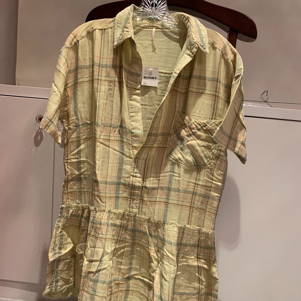 Free People Plaid Shift Dress